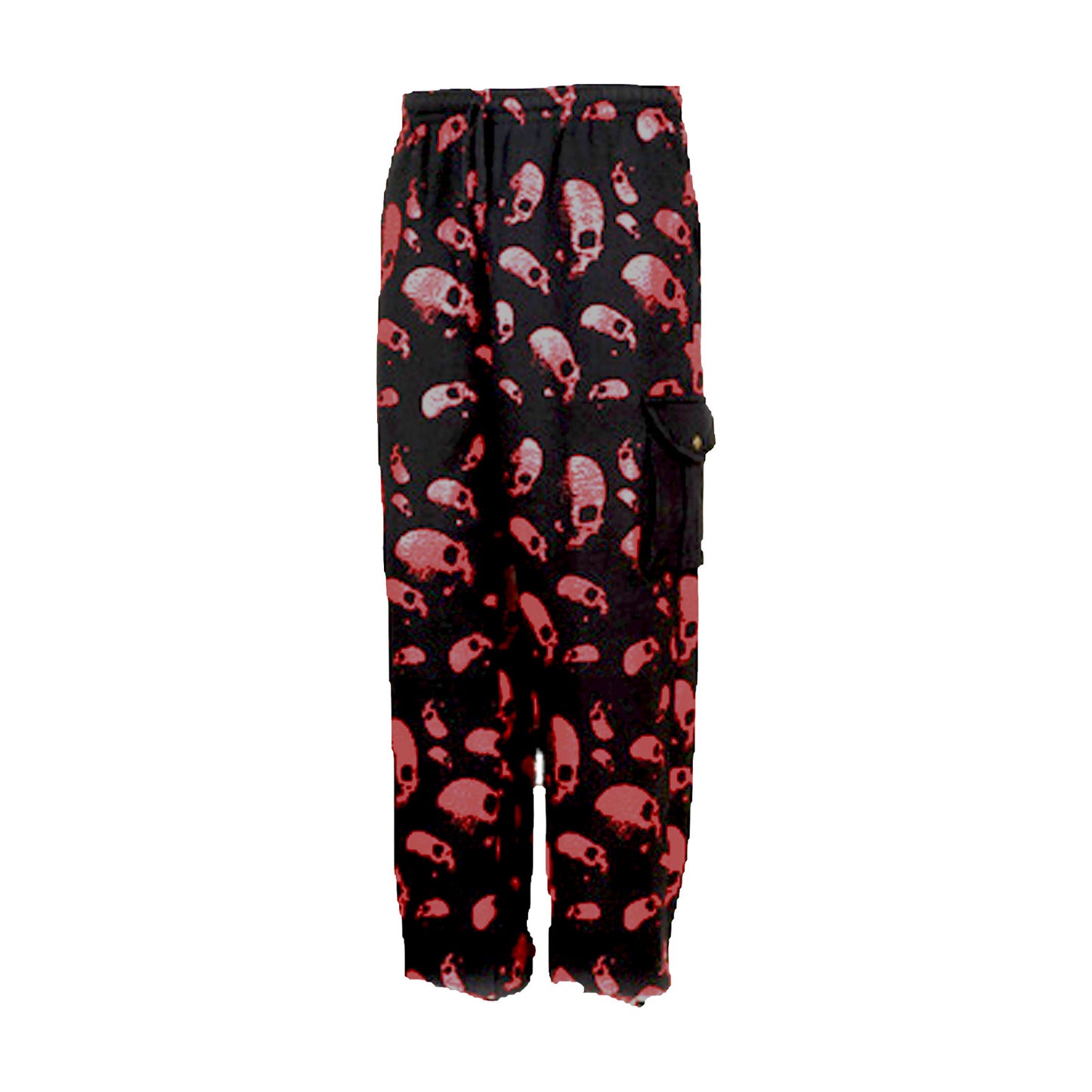 RED BOLD SKULL PRINT Tracksuit, for Halloween Zipped Hoodie & Bottoms, Goth
