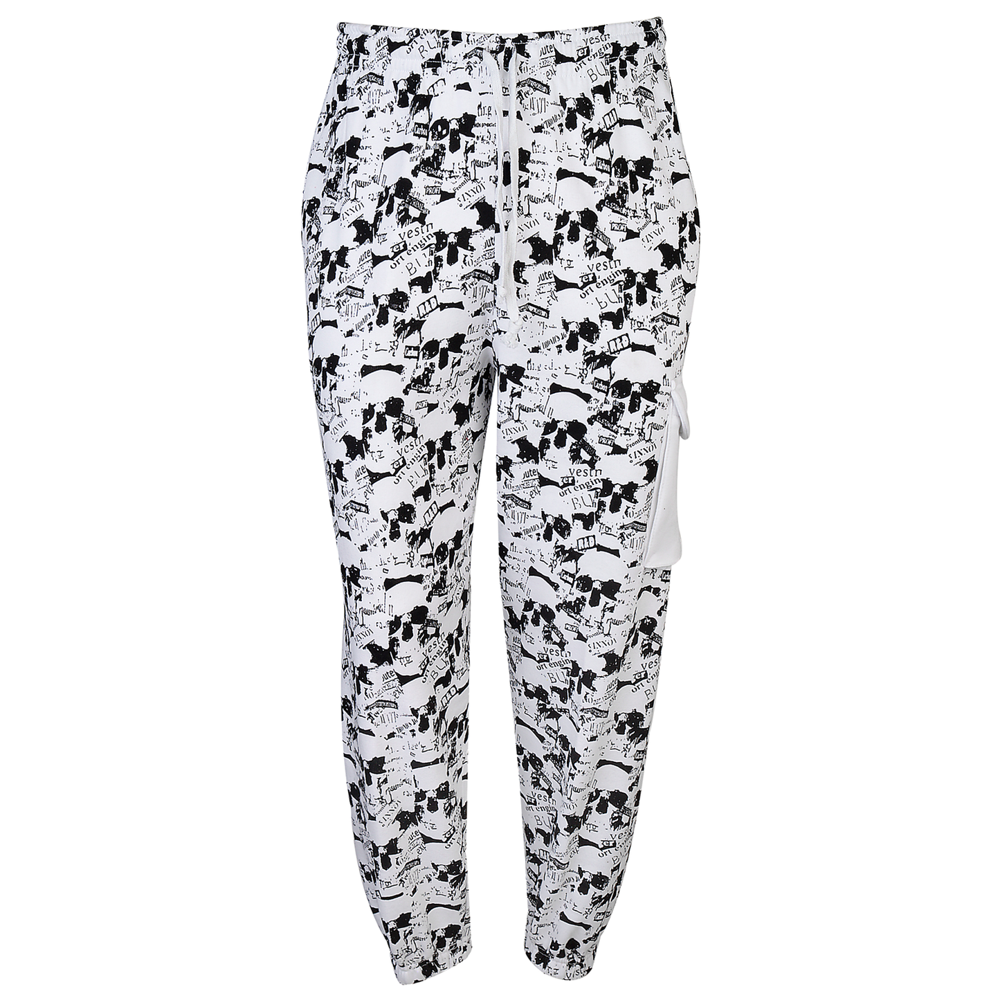 Unisex Skull Print Tracksuit Newspaper Style Hoodie & Trouser Best for Halloween