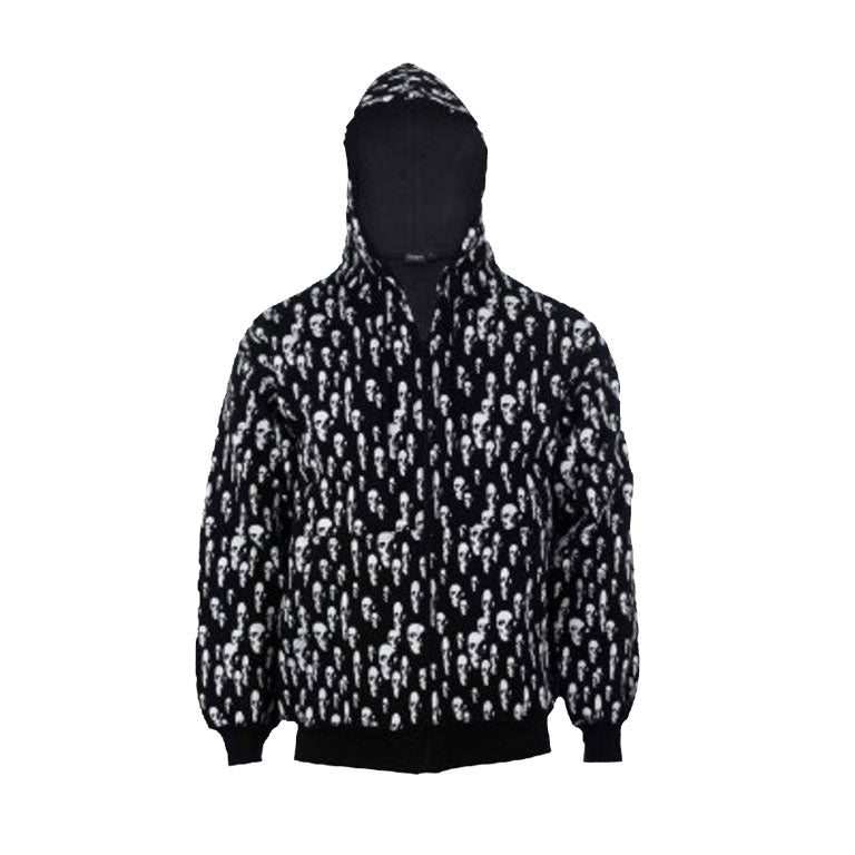 Unisex Black & White Skull 3D Print Tracksuit Gothic Punk Biker Halloween Style