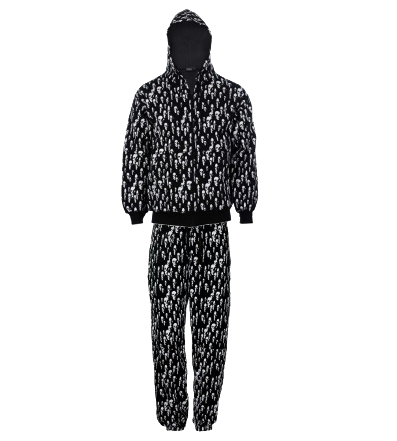Unisex Black & White Skull 3D Print Tracksuit Gothic Punk Biker Halloween Style