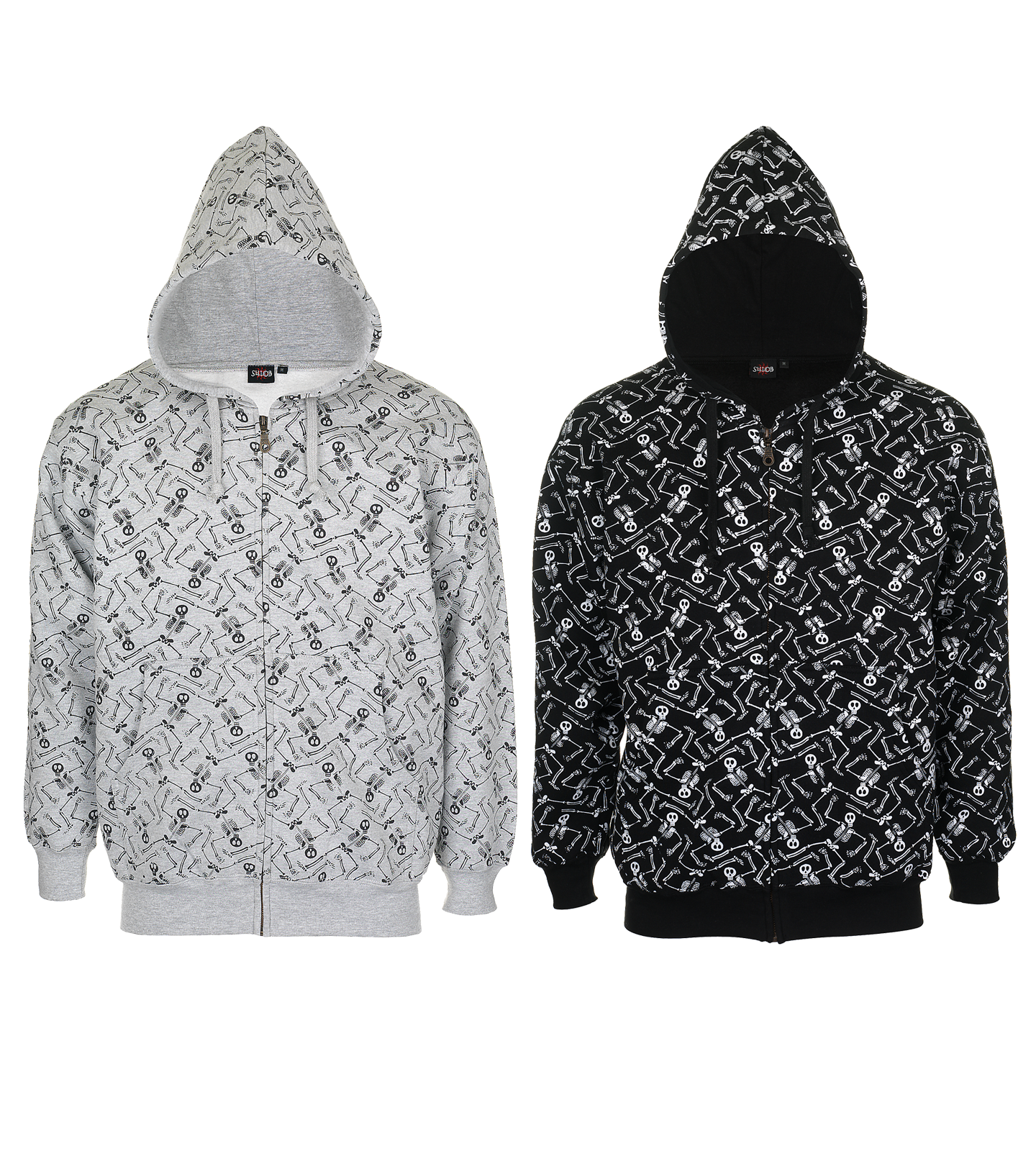 Unisex Dancing Skeleton Print Hoodies Great for Halloween, Goth, Punk, Biker