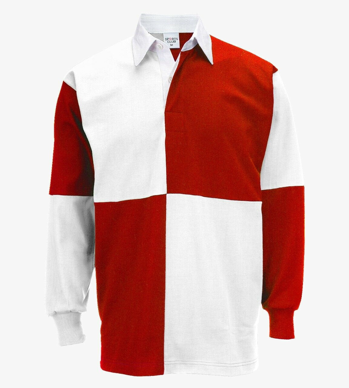 Men Quarter Panel Long Sleeve Rugby Shirts 100% Cotton Red / White and Gold / Black T-Shirt, Sports Shirt, Athlete Shirt, Football