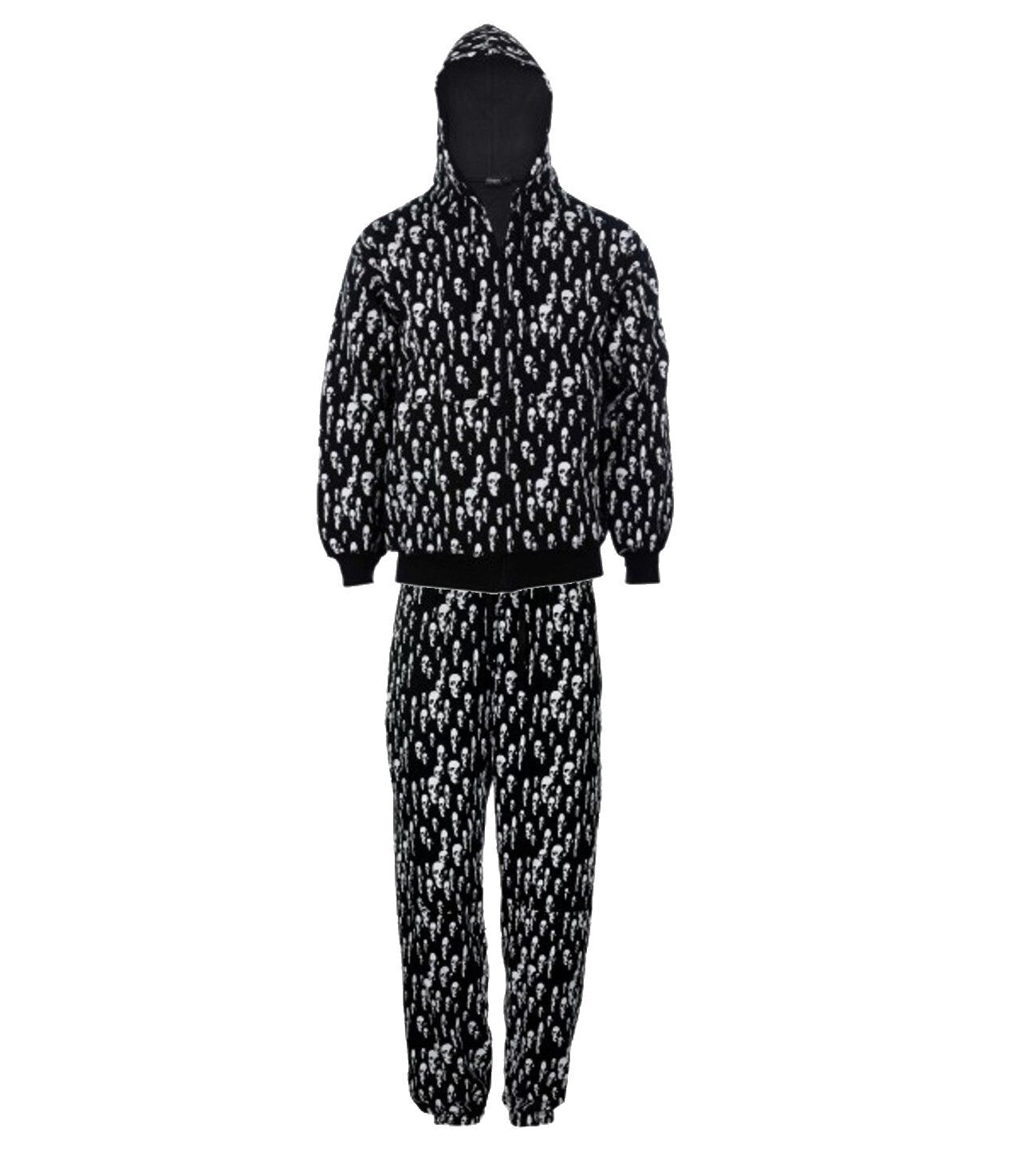 Goths Black & White Skull 3D Print Tracksuit, Unisex, Gothic, Biker, Punk, Tattoo