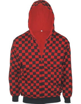 Unisex Chequered Hoodie White / Black, Red / Black & Brown / Beige Goths, Punk, Rock, Metal, Formula One Inspired F1