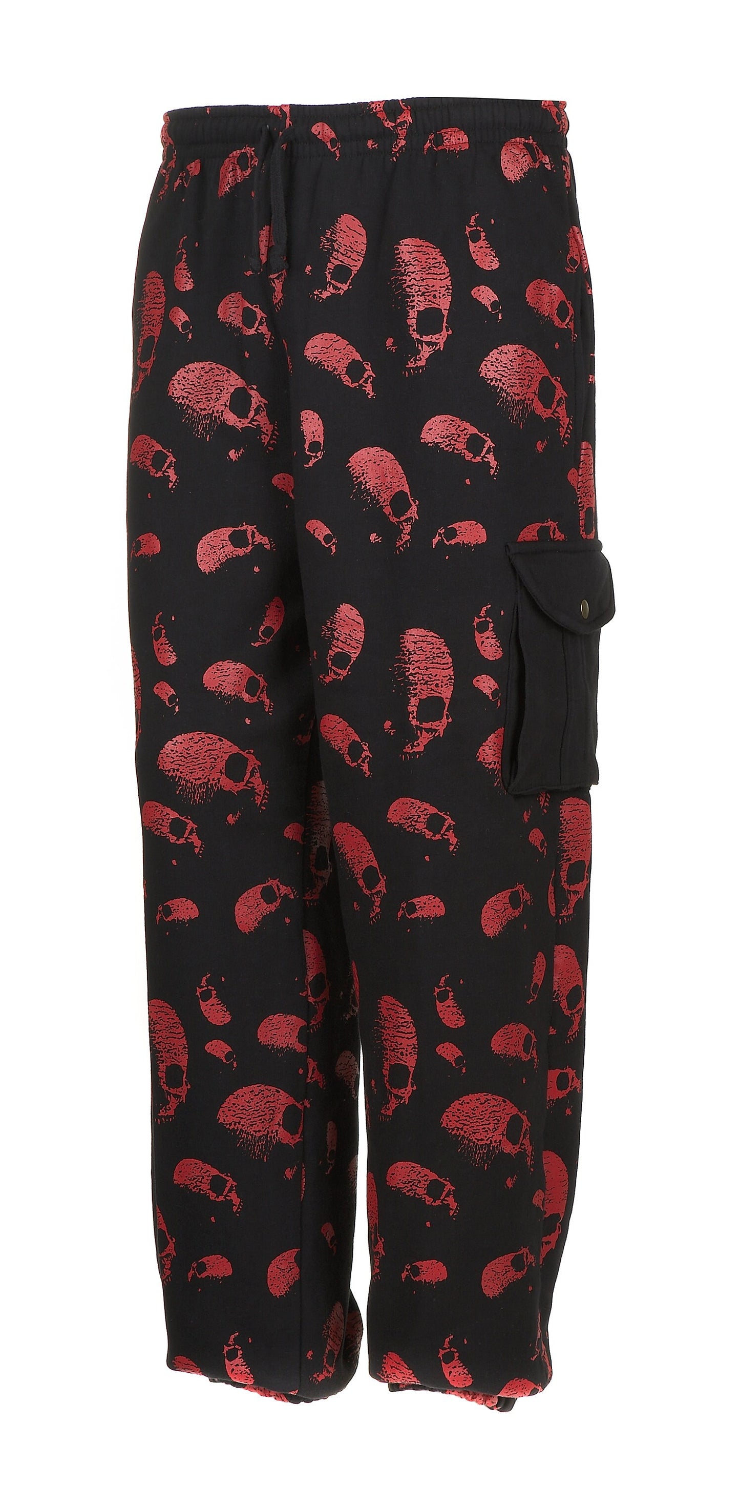 Red Skull Print Tracksuit, All Over Print Rock, Metal, Punk, Gothic, Urban, Streetwear Zipped Hoodie & Bottoms, Tattoo
