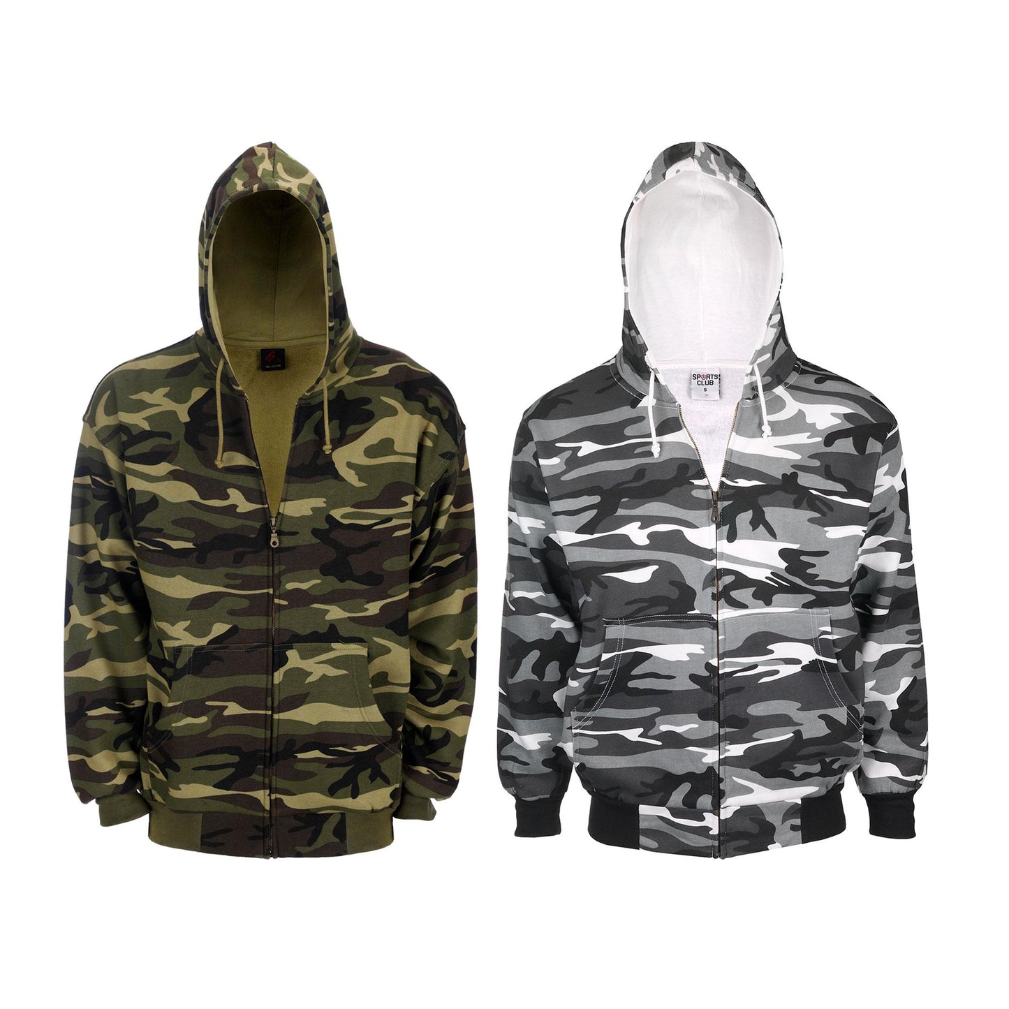 Unisex Jungle & Urban Camouflage Cover UP Zip Hoodie Rotary Print Sweatshirt, Hiking, Trekking, Fishing, Streetwear, Adventure Travel Sports