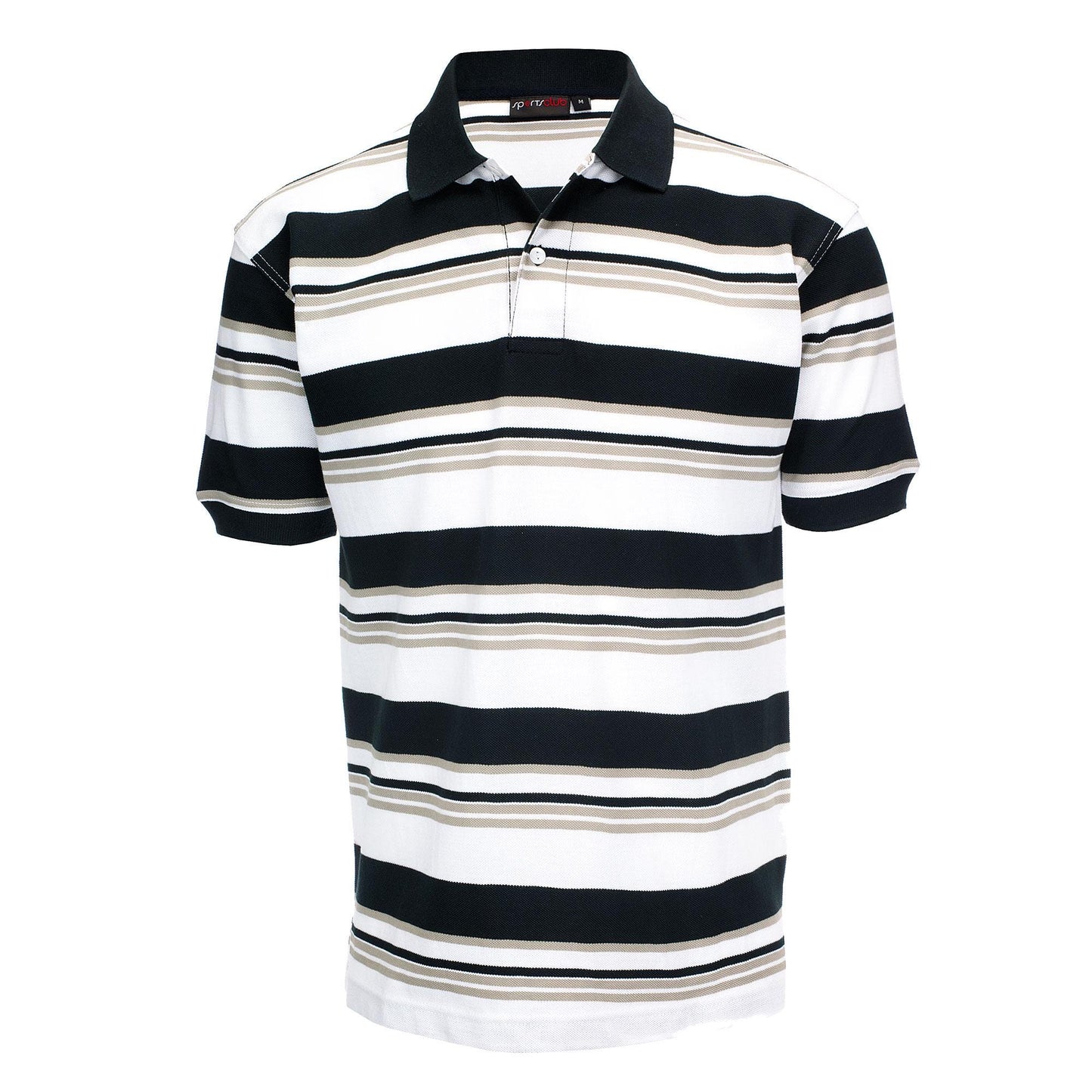 Men's Heavy Engineering Stripe Pique Polo by Sports Club - 100% Combed Cotton Yarn Dyed Polo