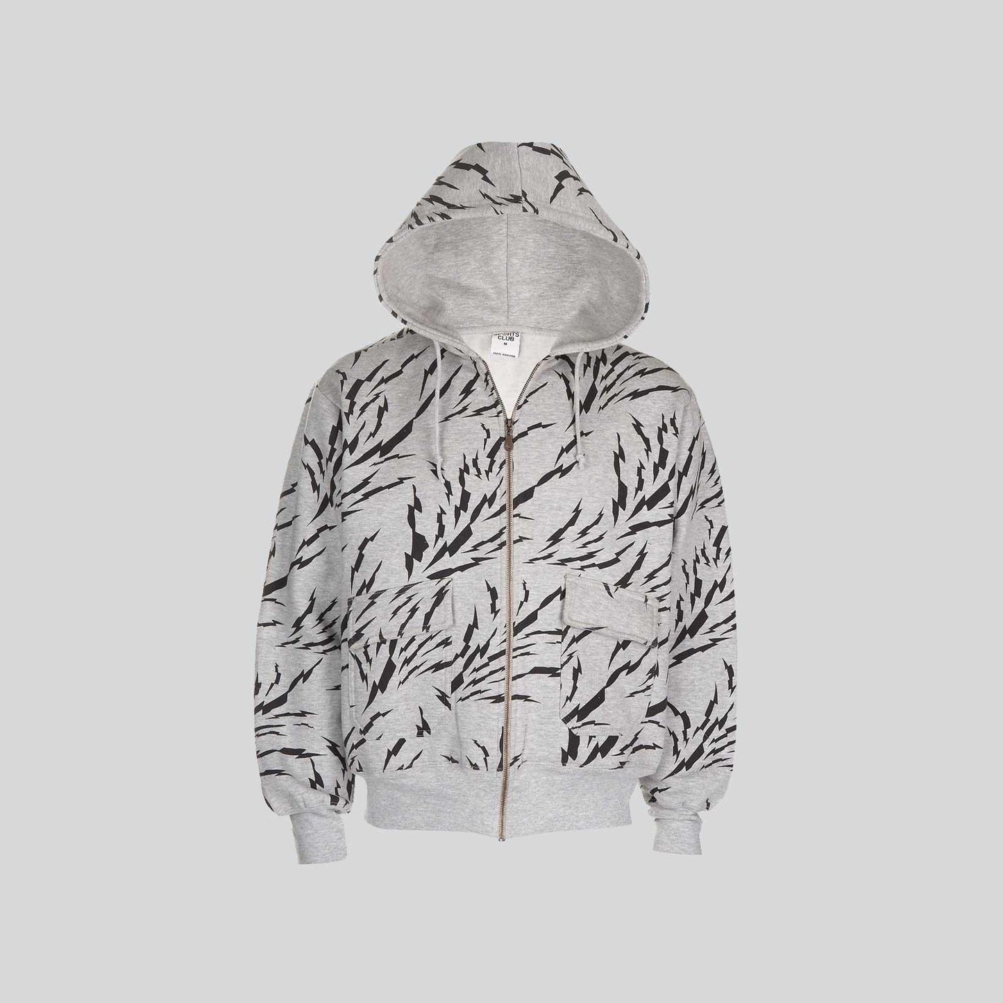 Electric Hood Unisex Casual 100% Cotton Hoodie Grey, White and Red Gothic, Rock, Metal, Punk