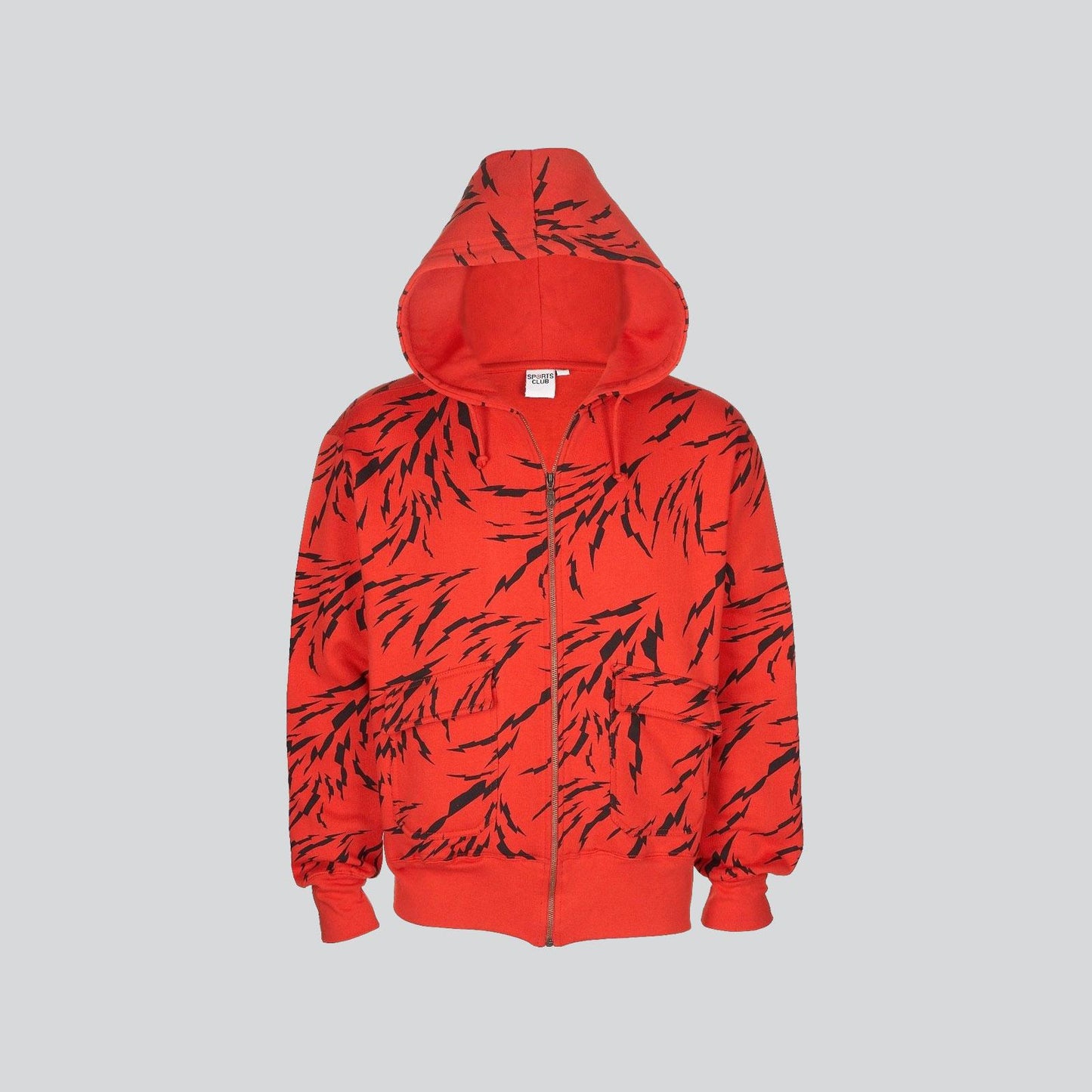 Electric Hood Unisex Casual 100% Cotton Hoodie Grey, White and Red Gothic, Rock, Metal, Punk