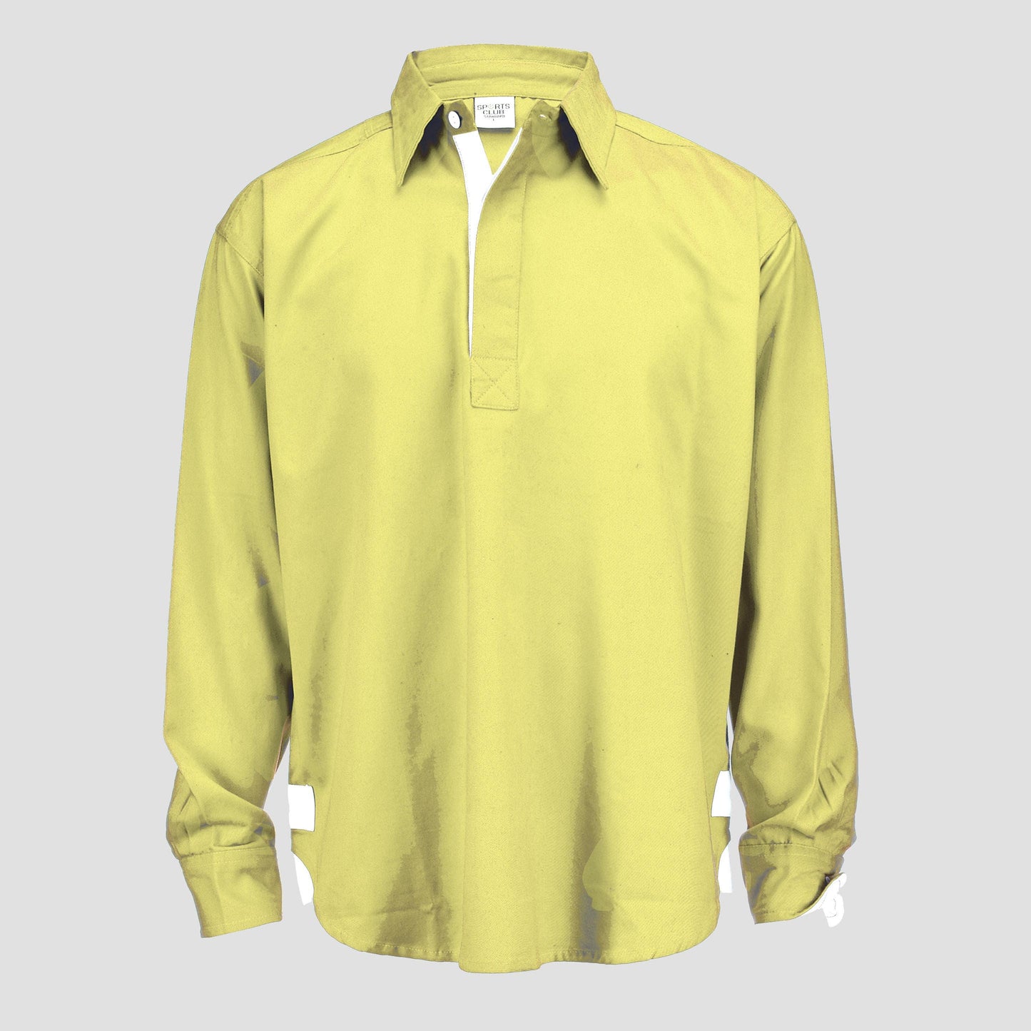Sports Club Men's Long Sleeves Rugby Drill Shirt - 100% Cotton, Washed & Mercerised with Soft Peach Finish