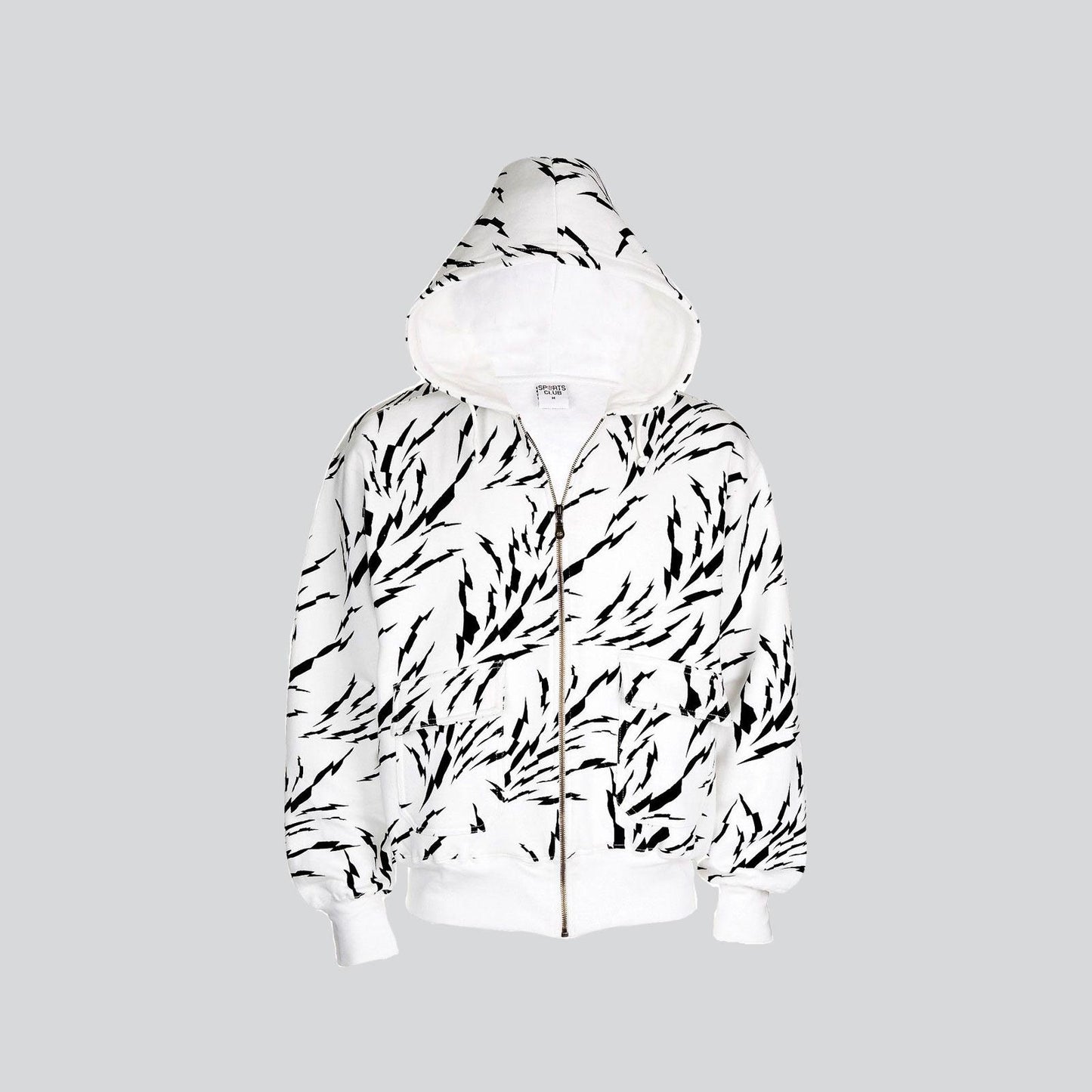 Electric Hood Unisex Casual 100% Cotton Hoodie Grey, White and Red Gothic, Rock, Metal, Punk