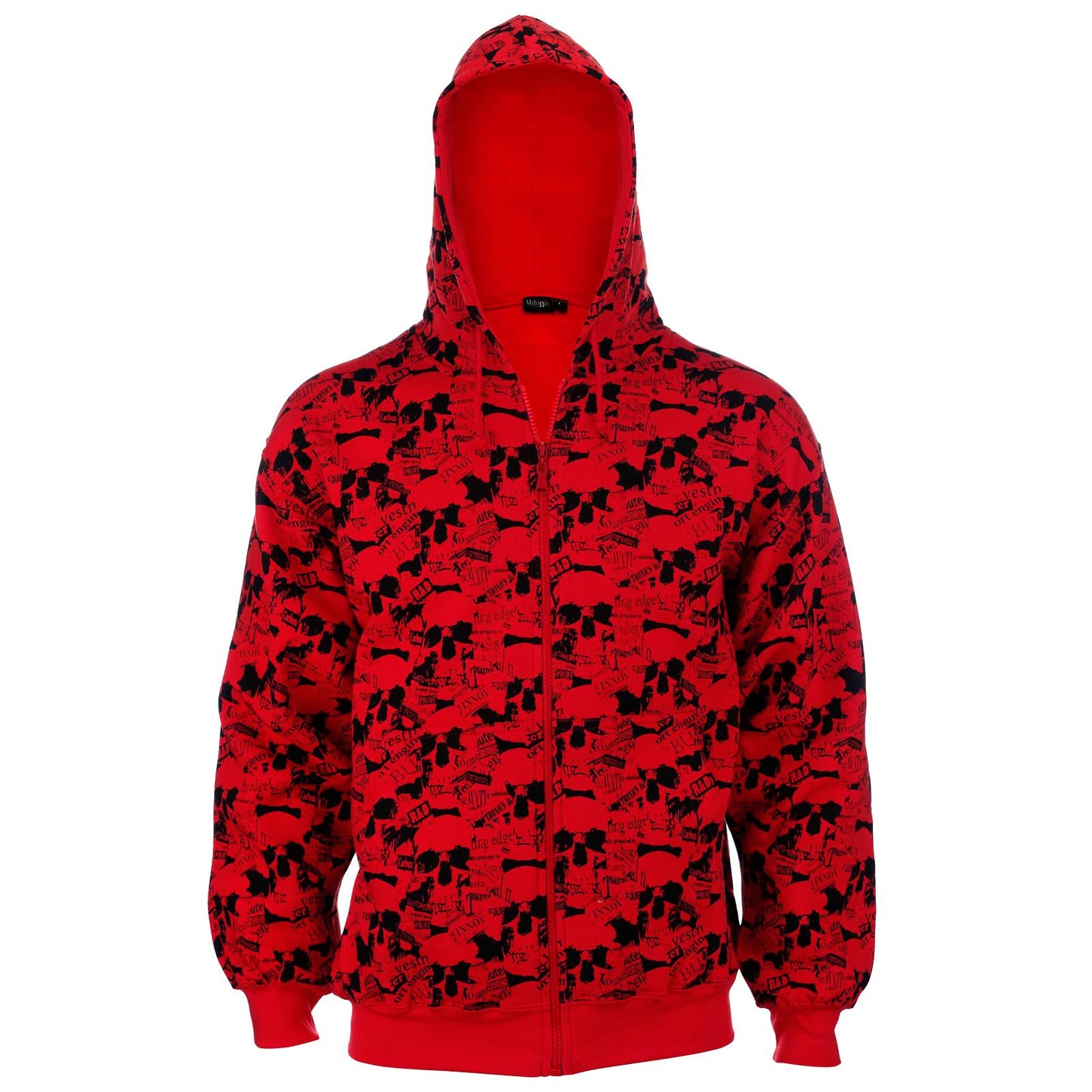 Unisex Skull Print Tracksuit Newspaper Style Hoodie & Trouser, 100% Cotton Gothic, Rock, Metal, Punk