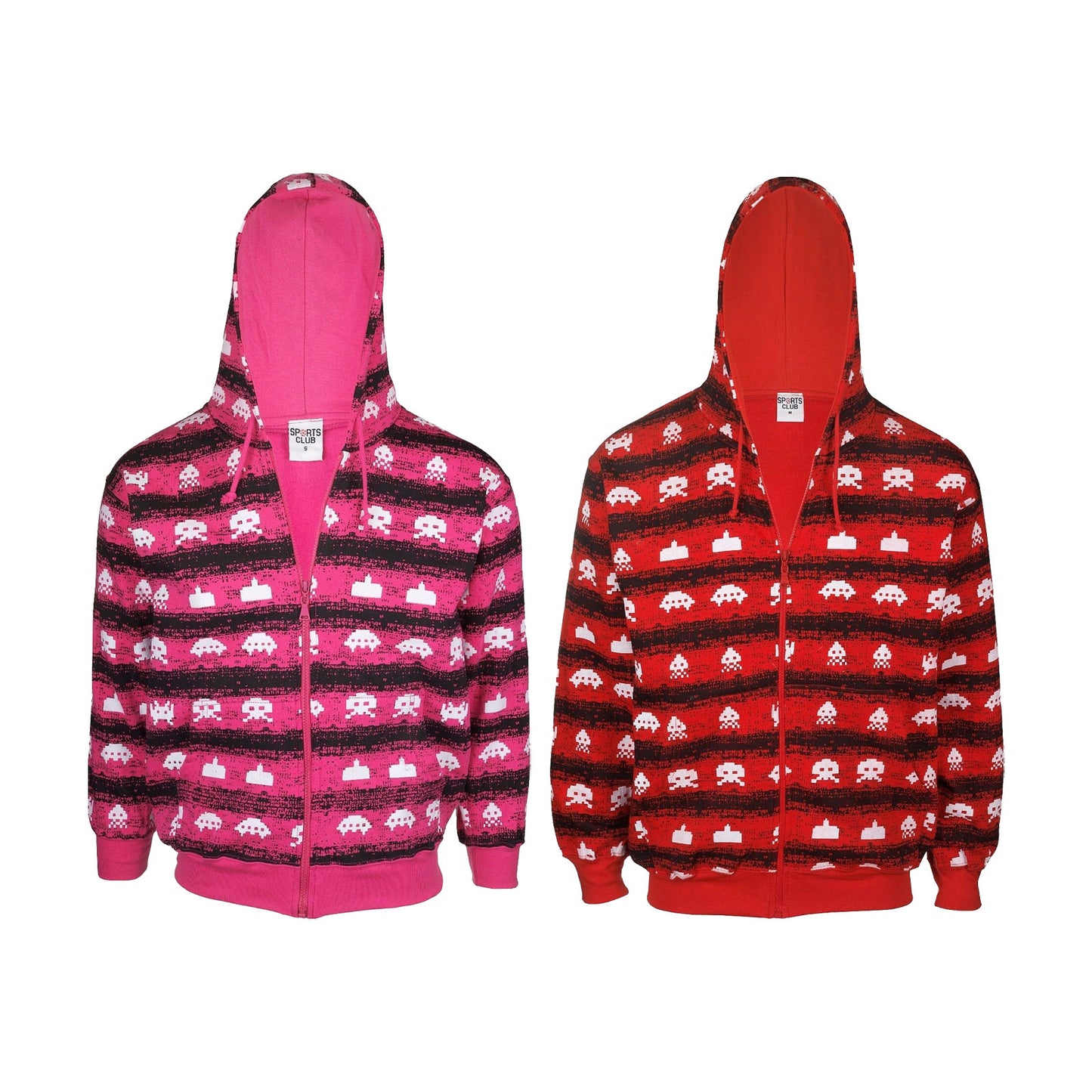 Unisex Space Invaders All-Over Print Hoodie in 2 Colors, Sci-Fi Vibes, Halloween