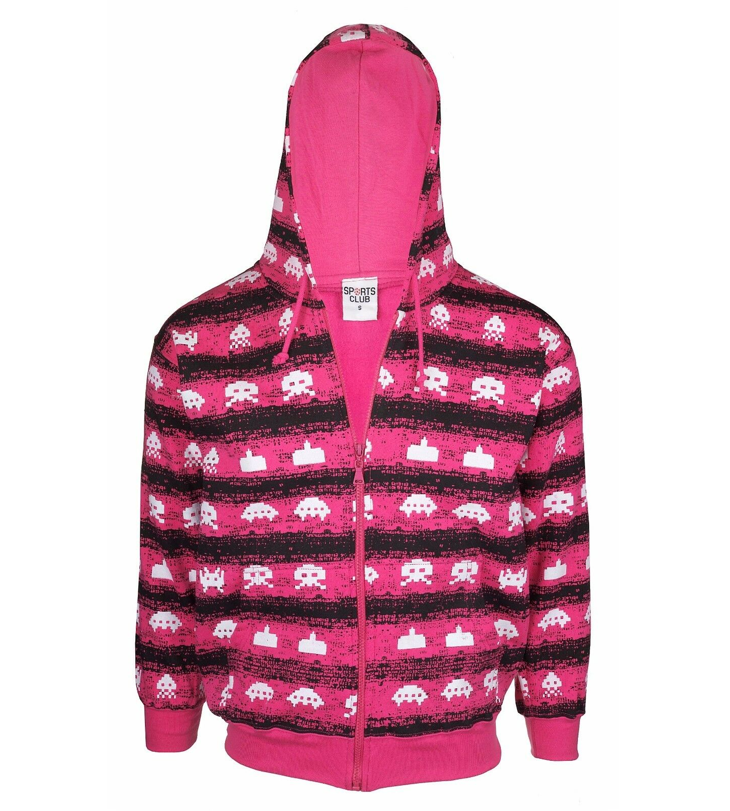 Unisex Space Invaders All-Over Print Hoodie in 2 Colors, Sci-Fi Vibes, Halloween