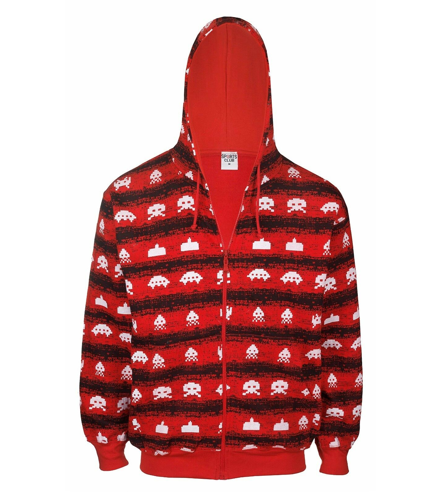 Unisex Space Invaders All-Over Print Hoodie in 2 Colors, Sci-Fi Vibes, Halloween