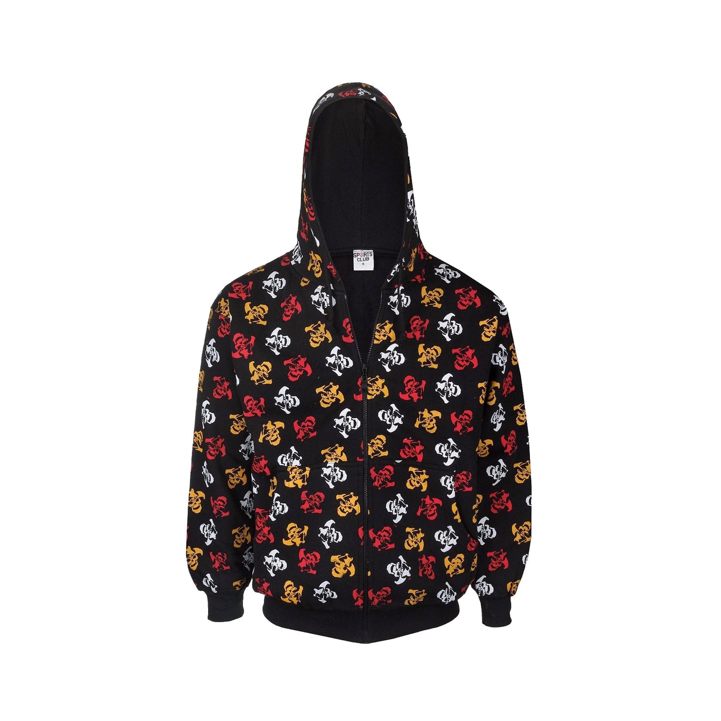 Unisex Skull with Hat Print Hoodie Double-Layer Hood to Enjoy Halloween, Gothic