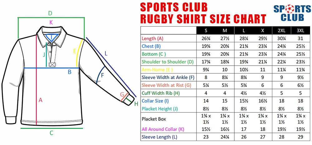 Sports Club Men's Panel Rugby Shirt - 100% Combed Cotton with Contrast Underarm Panels