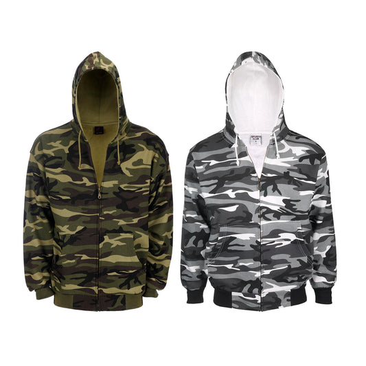 Unisex Jungle & Urban Camouflage Cover UP Zip Hoodie Rotary Print Sweatshirt, Hiking, Trekking, Fishing, Streetwear, Adventure Travel Sports