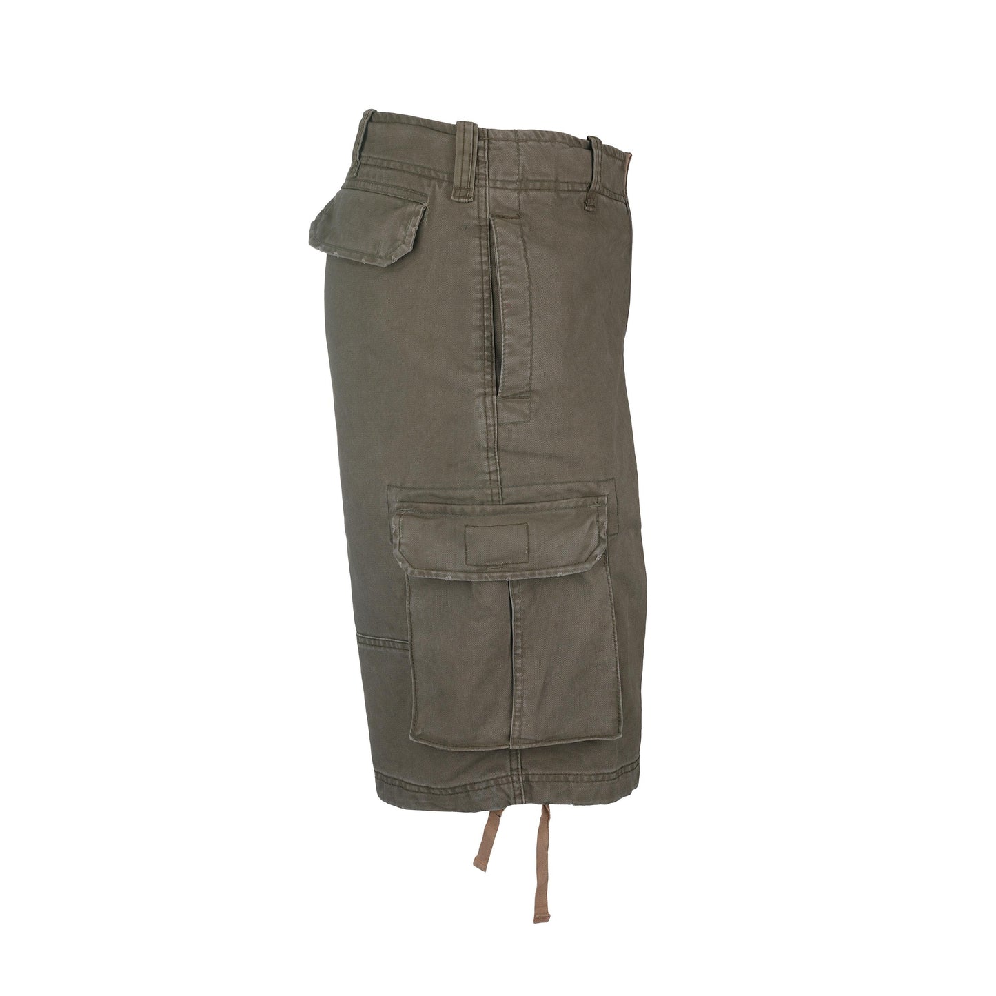 Men's Vintage Washed Distressed Shorts - 100% Cotton Mercerised Broken Drill