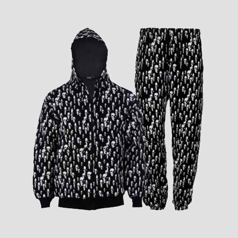 Goths Black & White Skull 3D Print Tracksuit, Unisex, Gothic, Biker, Punk, Tattoo