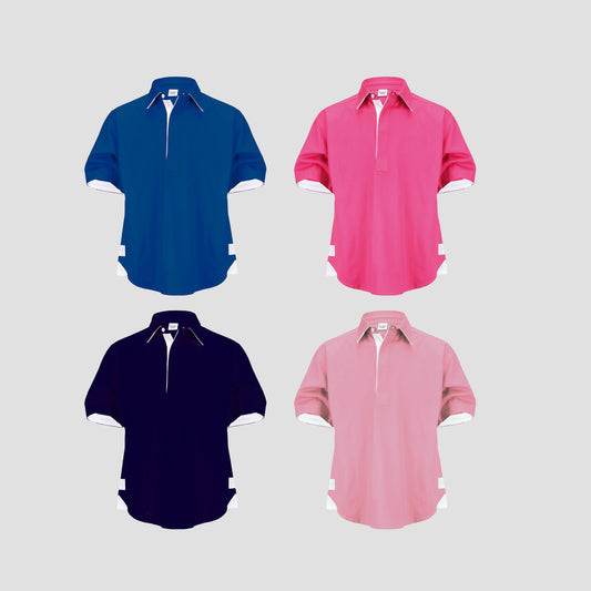 Sports Club Men's Short Sleeves Rugby Drill Shirt - 100% Cotton, Washed & Mercerised with Soft Peach Finish