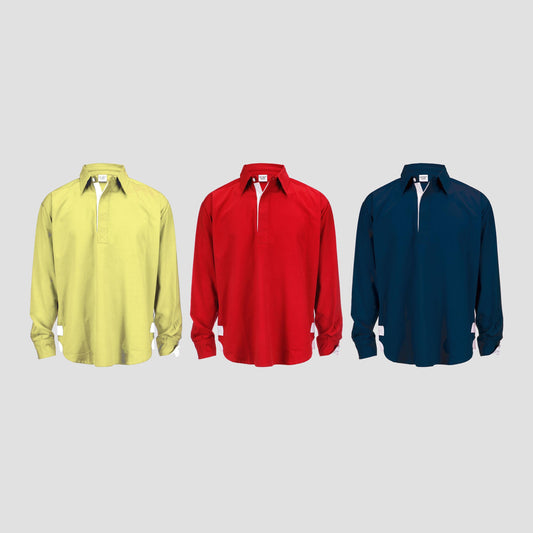 Sports Club Men's Long Sleeves Rugby Drill Shirt - 100% Cotton, Washed & Mercerised with Soft Peach Finish