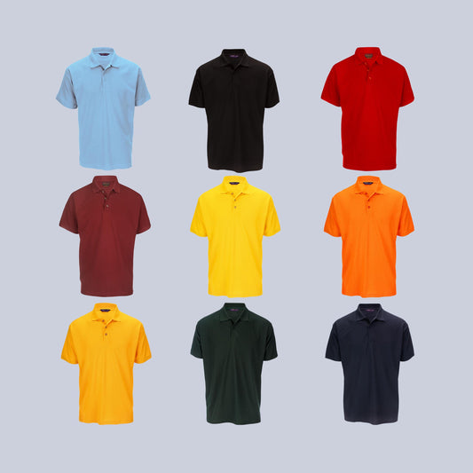 Sports Club Heavy Pique Polo Short Sleeve T-Shirt Breathable Mix Fabric