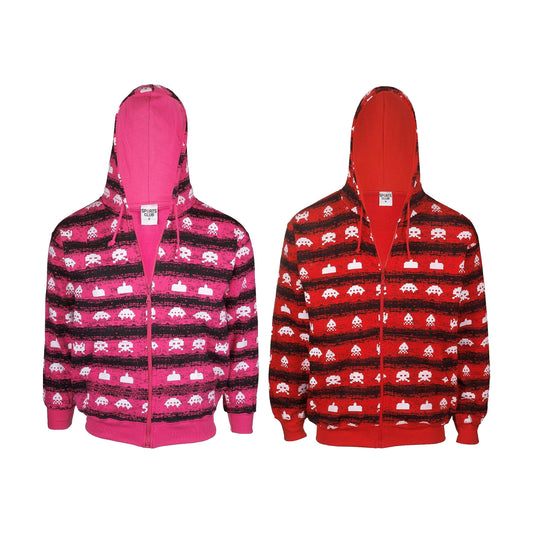 Unisex Space Invaders All-Over Print Hoodie in 2 Colors, Sci-Fi Vibes, Halloween
