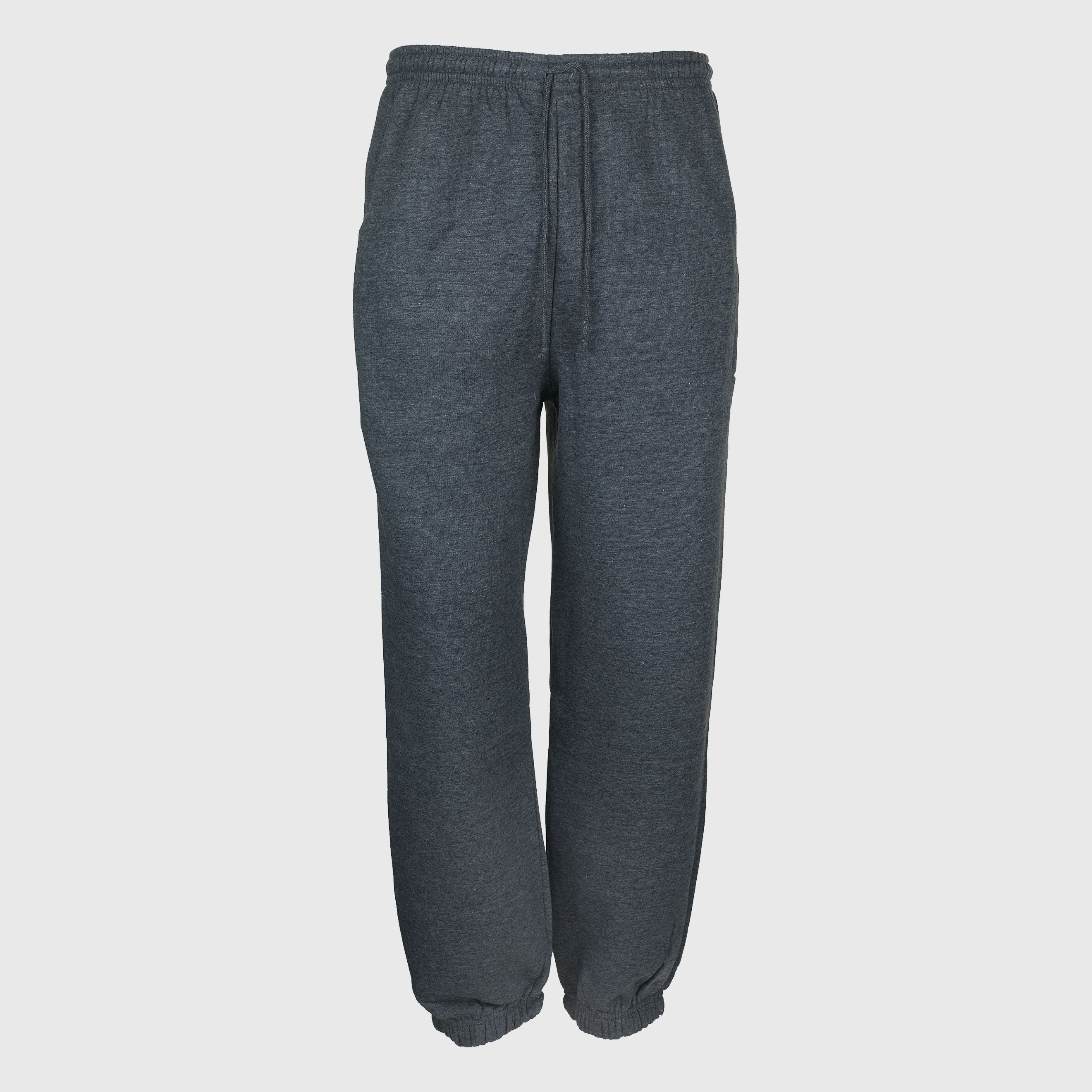 Sports Club Jogging Bottom Zip Flap Pockets Heather Grey & Charcoal